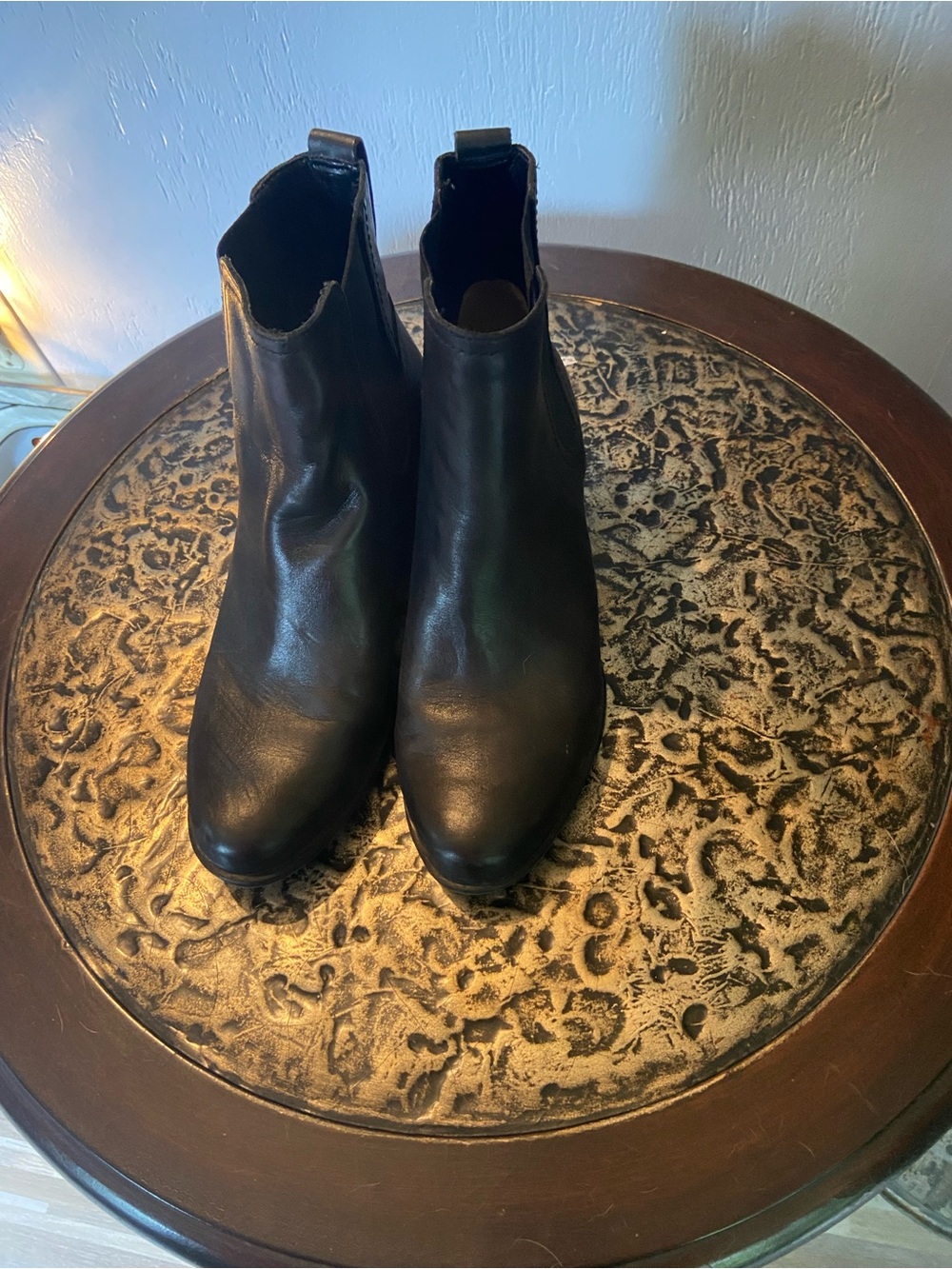 Naturalizer Black Leather Ankle Booties
